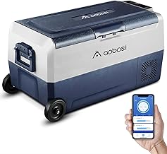 AAOBOSI Car Fridge 36L, Camping Fridge Dual Zone, WIFI APP Control, -20°C-20°C Portable Freezer 12/24V DC and 100-240V AC for Campervan, Driving, Travel, RV, Outdoor, Picnic