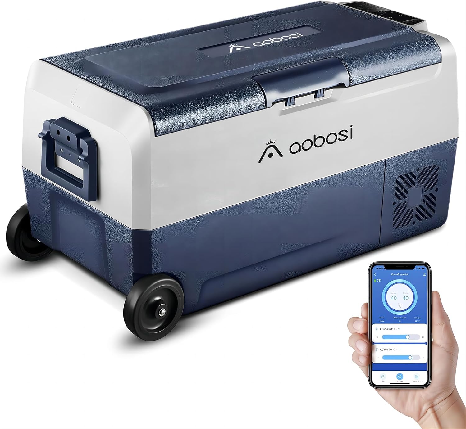 AAOBOSI Car Fridge 36L, Camping Fridge Dual Zone, WIFI APP Control, -20°C-20°C Portable Freezer 12/24V DC and 100-240V AC for Campervan, Driving, Travel, RV, Outdoor, Picnic-0