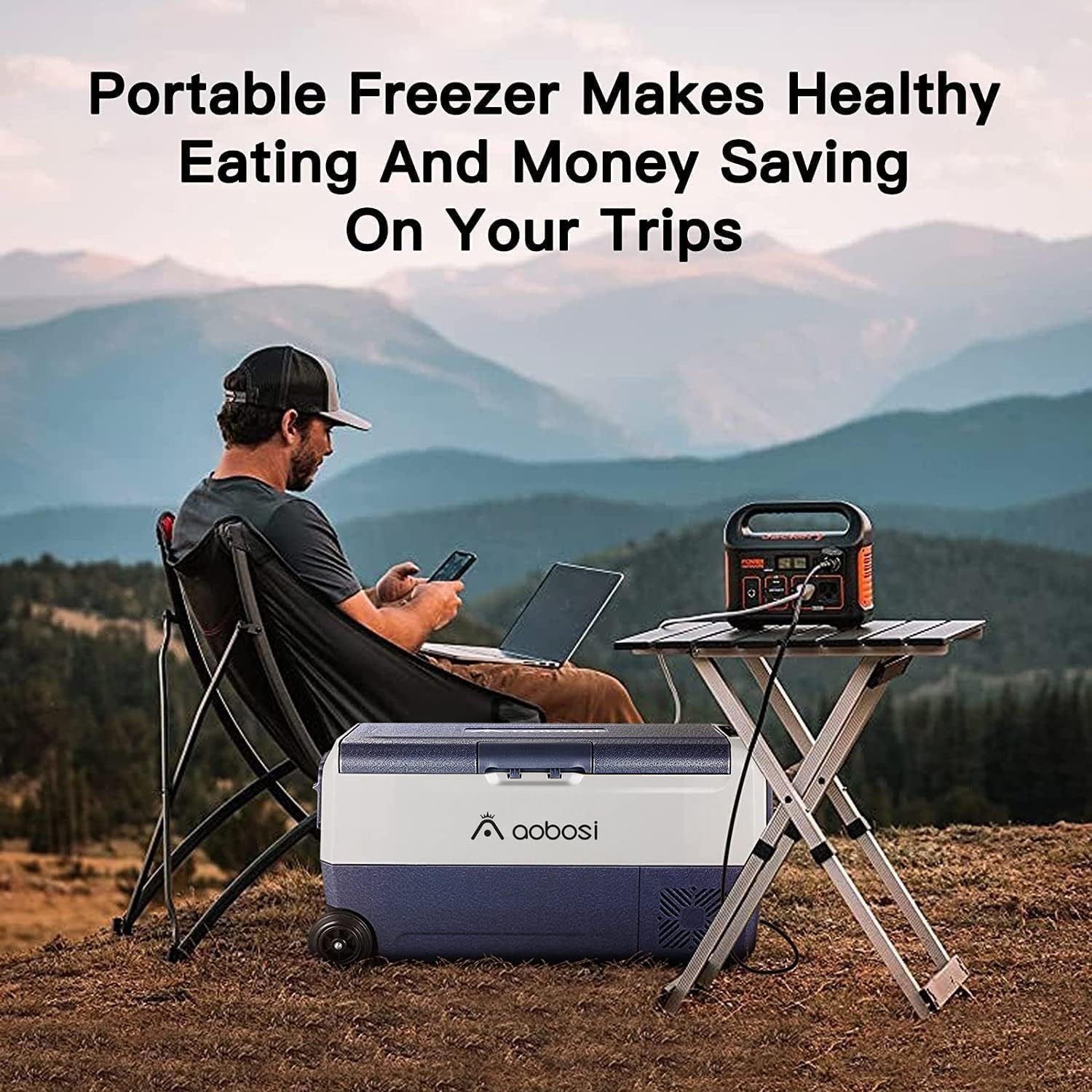 AAOBOSI Car Fridge 36L, Camping Fridge Dual Zone, WIFI APP Control, -20°C-20°C Portable Freezer 12/24V DC and 100-240V AC for Campervan, Driving, Travel, RV, Outdoor, Picnic-6