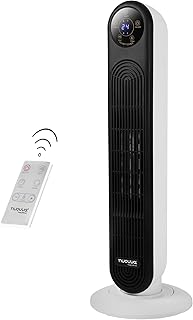 Electric Heater Energy Efficient – Heaters for Home Low Energy – Silent Oscillating Ceramic Fan Heater – Touch Screen, 2000W Tower Halogen Heater Fan With Remote Control – by Nuovva