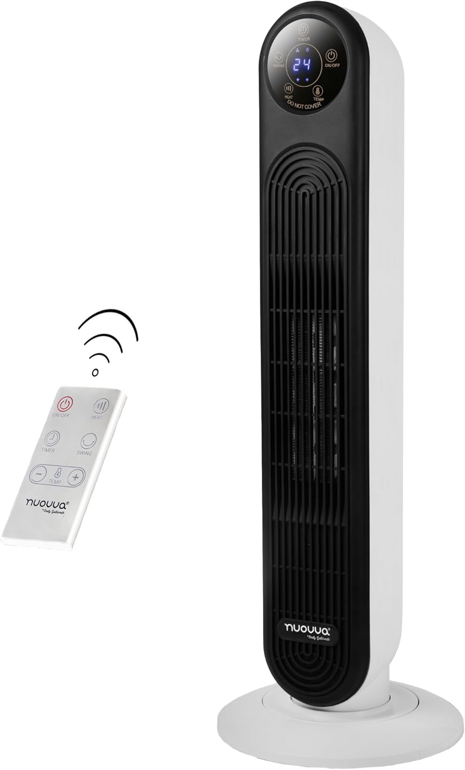 Electric Heater Energy Efficient – Heaters for Home Low Energy – Silent Oscillating Ceramic Fan Heater – Touch Screen, 2000W Tower Halogen Heater Fan With Remote Control – by Nuovva-0