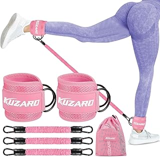 Resistance Bands Set with Ankle Straps, Glutes Workout Equipment, Ankle Weights Bands for Working Out, Butt Exercise Equipment for Women Legs and Glutes