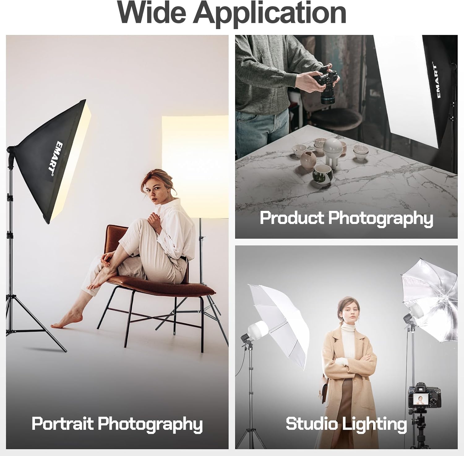 EMART 50W APP/Remote Control LED Light Bulb,Lectrodeless Dimming 3000K-6000K and Brightness Adjustable, E27,Softbox Light Bulb for Professional Photography Studio,Home,Office,Garden-1 Packs-3