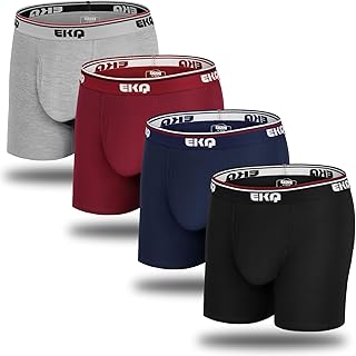 IGOLUMON Mens Boxers Shorts Multipack 4 Pack with Fly Bamboo Rayon Boxers Comfortable Briefs Mens Underwear Classic Fitted Hipster Mens Underpants