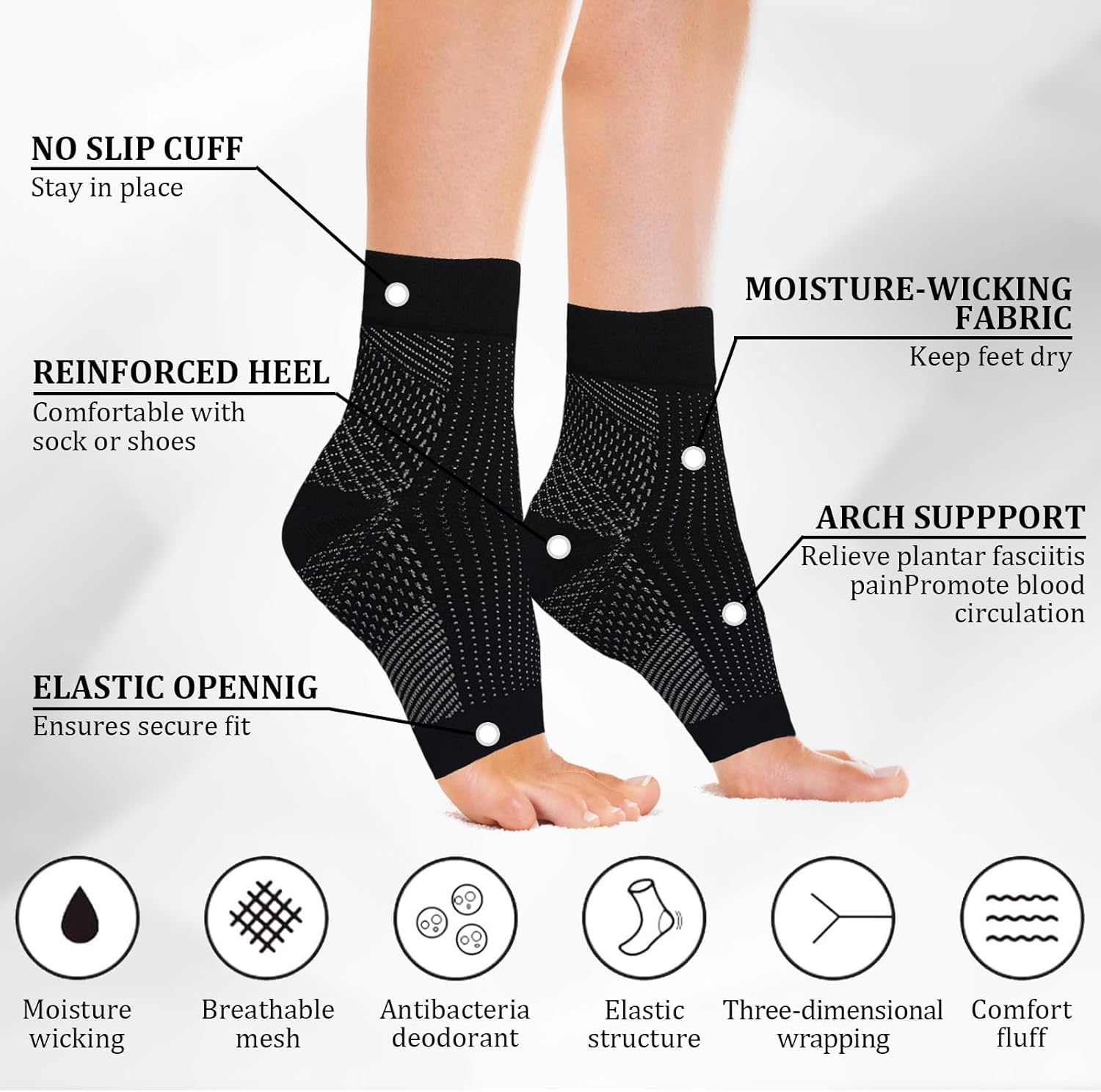 INBOLM Upgraded Neuropathy Socks for Women and Men,Soothe Relief Socks for Neuropathy Pain Women,Plantar Fasciitis Relief Compression Socks for Arch Pain, Foot Swelling & Fatigue-1