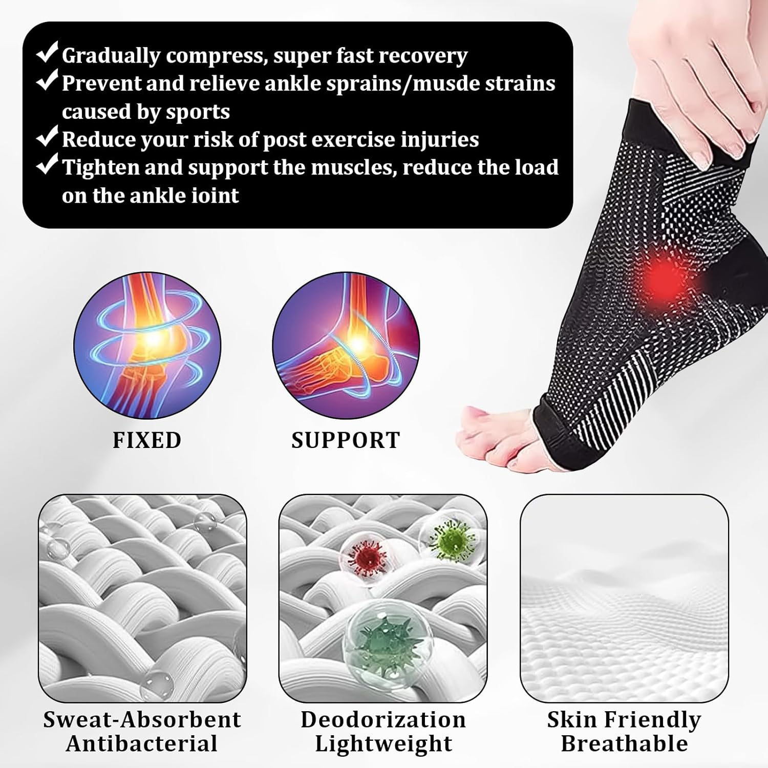 INBOLM Upgraded Neuropathy Socks for Women and Men,Soothe Relief Socks for Neuropathy Pain Women,Plantar Fasciitis Relief Compression Socks for Arch Pain, Foot Swelling & Fatigue-3