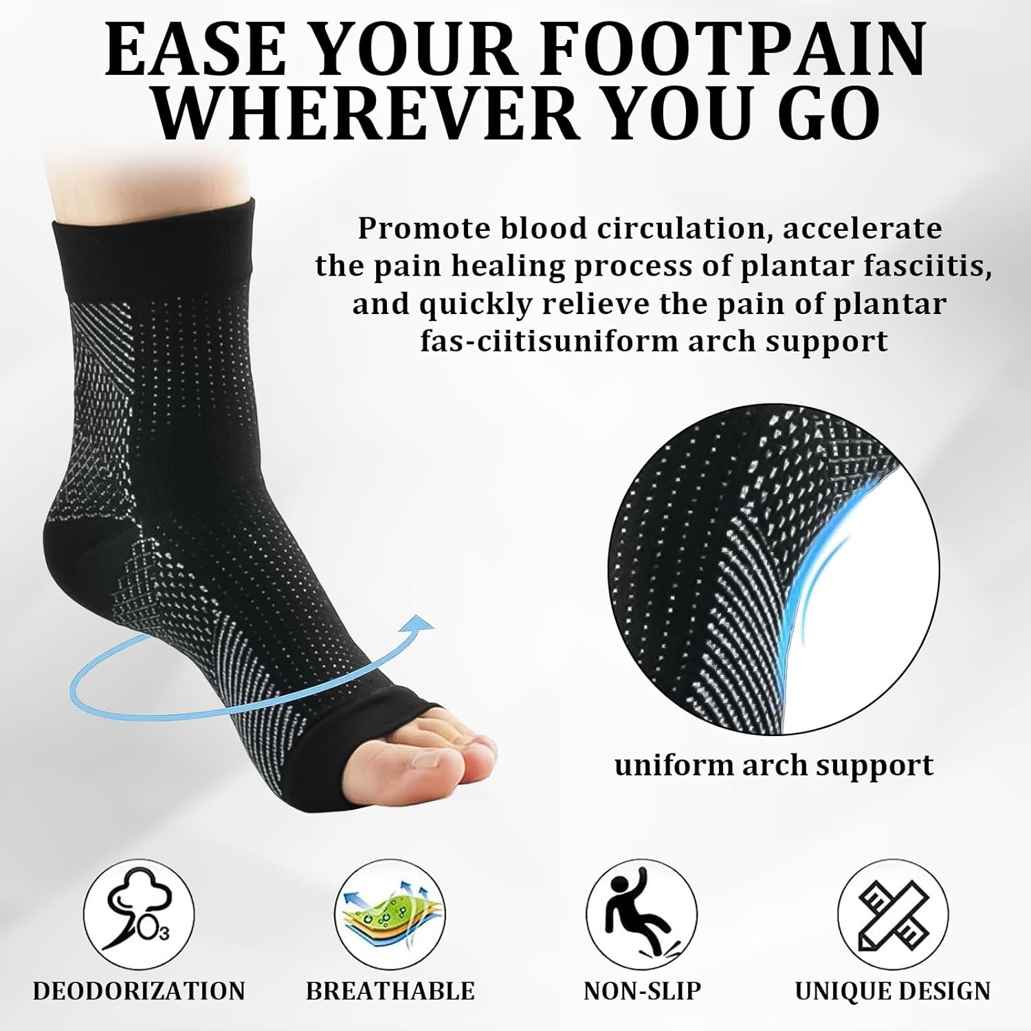 INBOLM Upgraded Neuropathy Socks for Women and Men,Soothe Relief Socks for Neuropathy Pain Women,Plantar Fasciitis Relief Compression Socks for Arch Pain, Foot Swelling & Fatigue-4