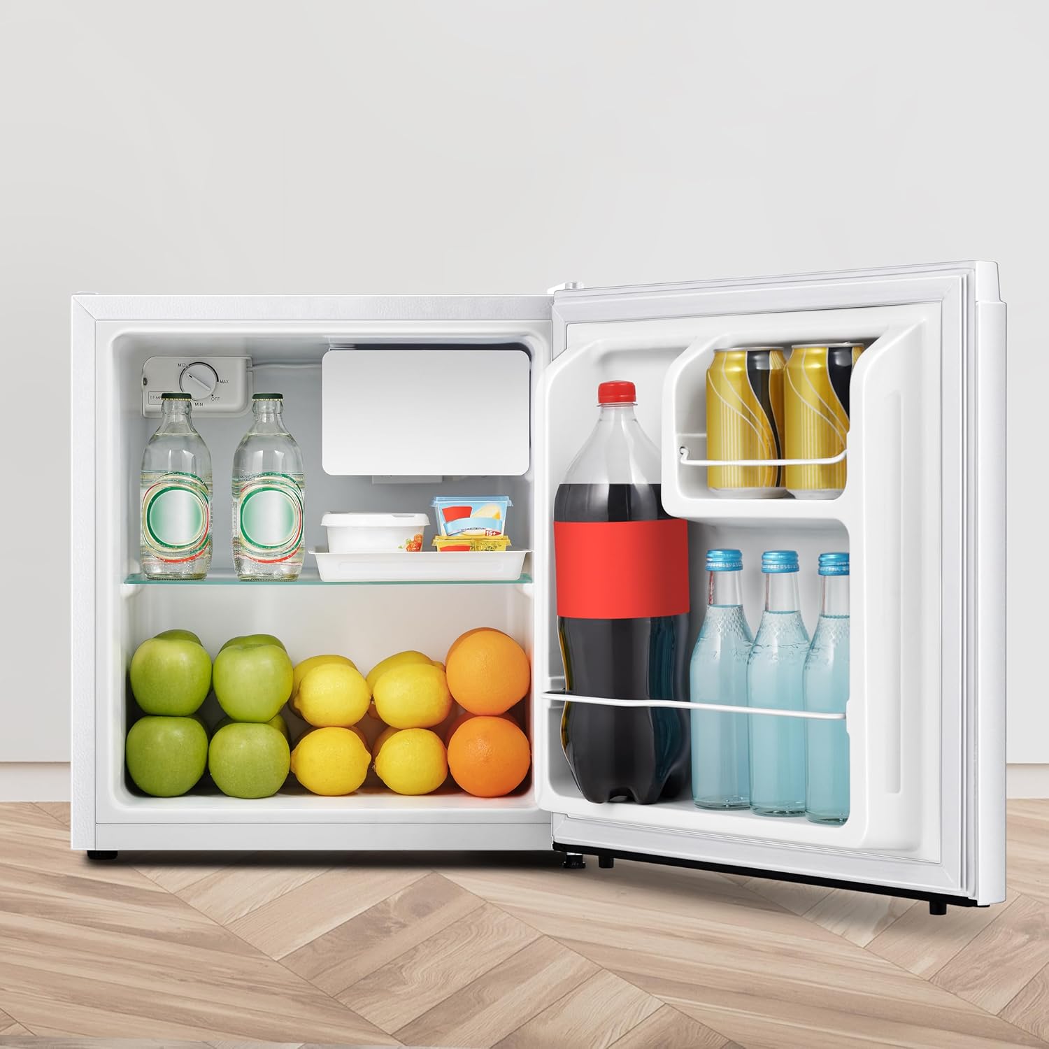 Fridgemaster MUR4545 Small Table Top 45cm Mini Fridge - 45 L - Mechanical Control with Adjustable Thermostat - Reversible Door - 39 dB Low noise - Broad Climate Design - White - E Rated-4