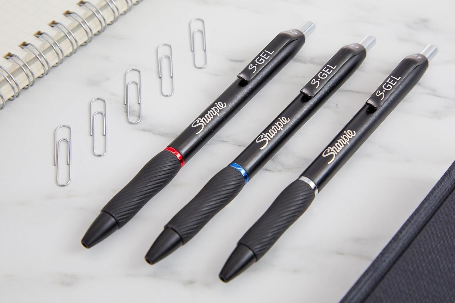 Sharpie S-Gel Pens | Fine Point 0.5mm | Black Ink | Pack of 4 | Retractable Gel Pens | Comfort Grip-5