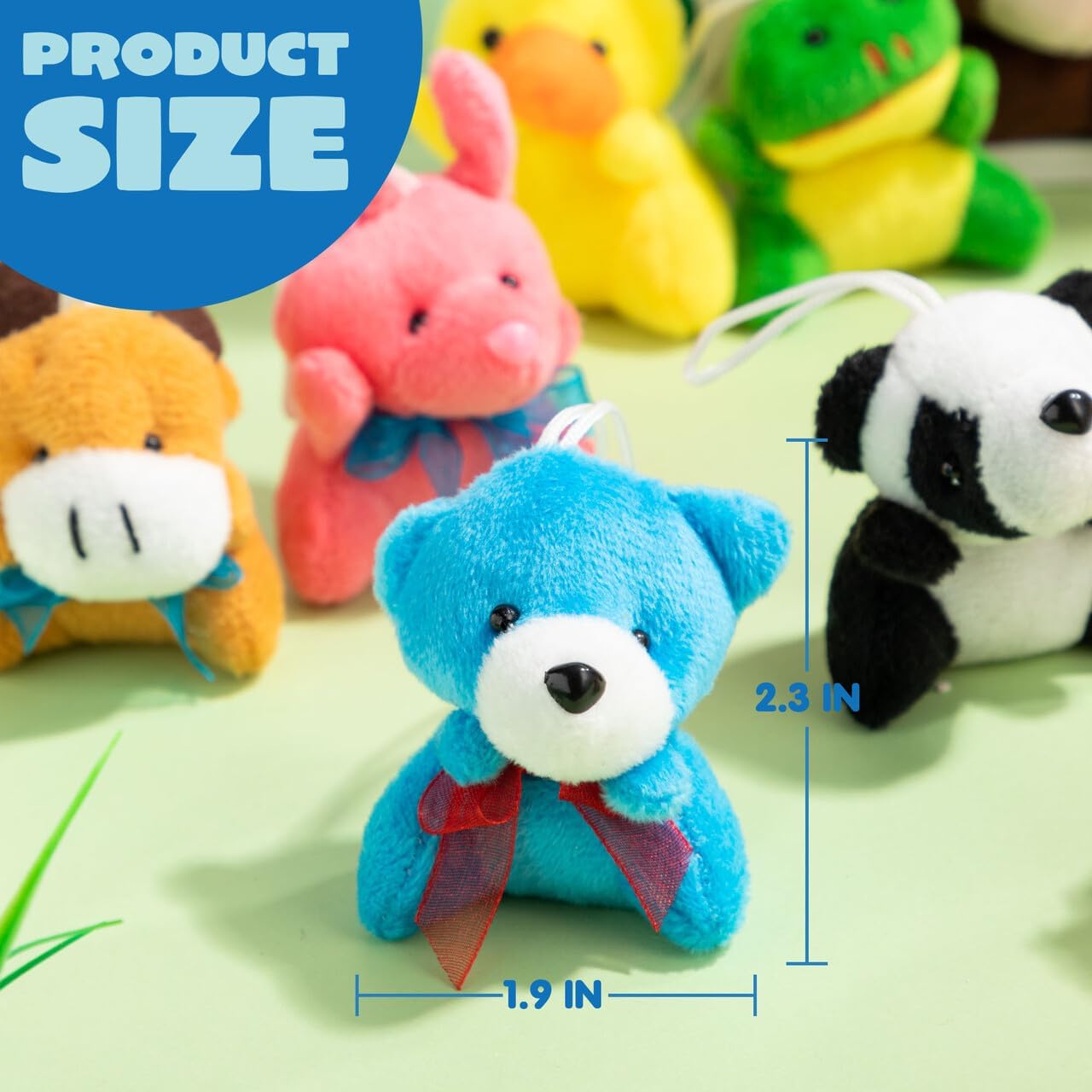 JOYIN 12 Pack Random Mini Animal Plush Toy Assortment (12 Units 3" Each),Bulk Stuffed Animals for Kids, Small Animals Plush Keychain Decoration, Carnival Prizes, Easter Party Favors-2