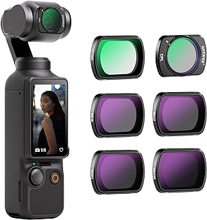 Neewer Magnetic ND CPL UV Filter Set Compatible with DJI OSMO Pocket 3 Creator Combo Accessories, Action Camera 6 Pack UV ND16 ND32 ND64 ND256 Neutral Density & polarising & UV Protective Filters