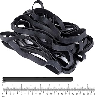 Heavy Duty Rubber Bands 20 Pcs Large Black Thick Elastic Rubber Bands 20 * 1cm Trash Can Band Rope Strong Durable Wide Wrapping Bands for Industrial Home Office School File Folders Garbage Can