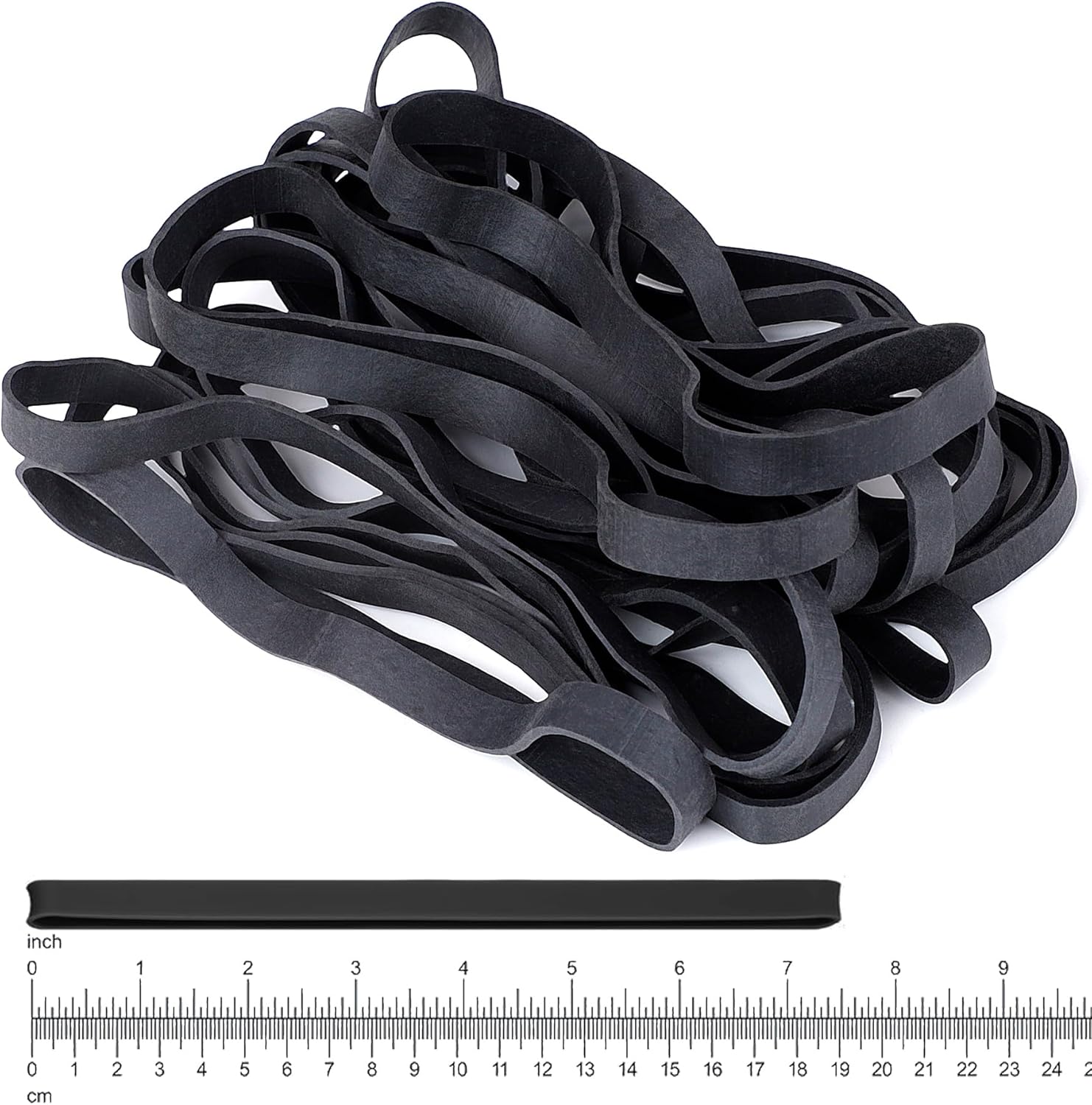 Heavy Duty Rubber Bands 20 Pcs Large Black Thick Elastic Rubber Bands 20 * 1cm Trash Can Band Rope Strong Durable Wide Wrapping Bands for Industrial Home Office School File Folders Garbage Can-0