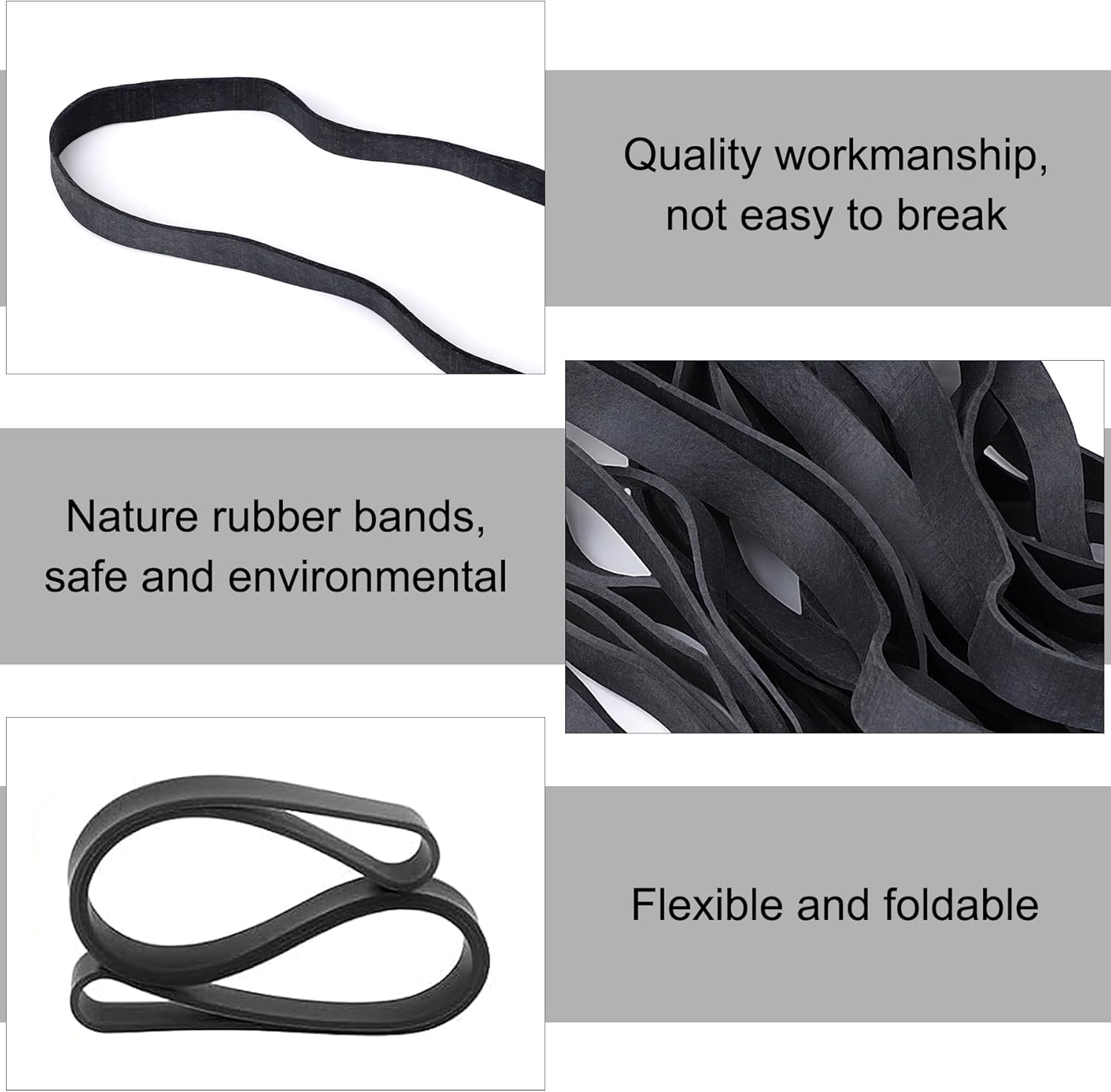 Heavy Duty Rubber Bands 20 Pcs Large Black Thick Elastic Rubber Bands 20 * 1cm Trash Can Band Rope Strong Durable Wide Wrapping Bands for Industrial Home Office School File Folders Garbage Can-2