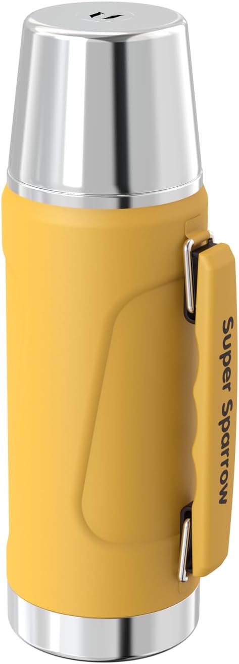 Super Sparrow Flask - Vacuum Insulated Flask - 750ml/1L/1.5L/2L - Wide Mouth Stainless Steel Water Bottle - BPA-Free - Leakproof Thermal Flask - Vacuum Lid Doubles as Cup-0