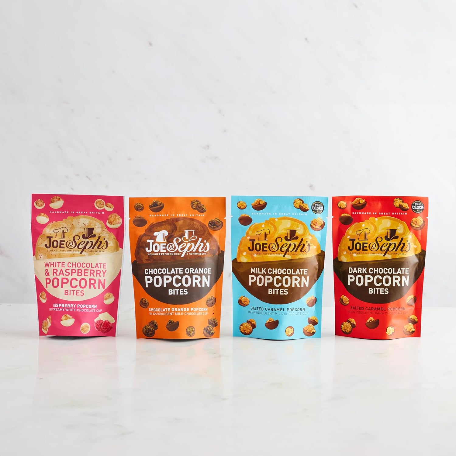 Joe & Seph’s Milk Chocolate Orange Popcorn Bites (1x63g) | Chocolate coated popcorn, salted caramel, milk chocolate, air popped popcorn, popcorn snack, on the go snack, sweet treat-2