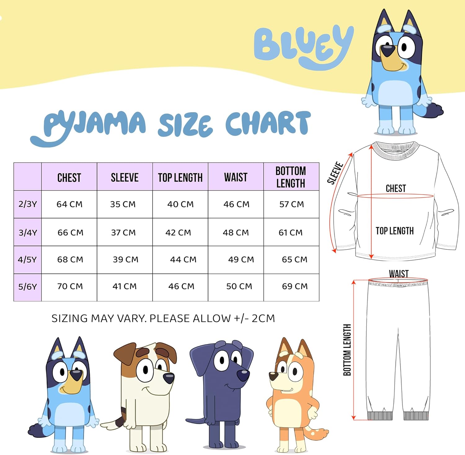 Bluey - Personalised Long Sleeve Pyjama - 100% Cotton, Soft & Warm Winter PJs for Boys & Girls - 4-5 Years Blue-1