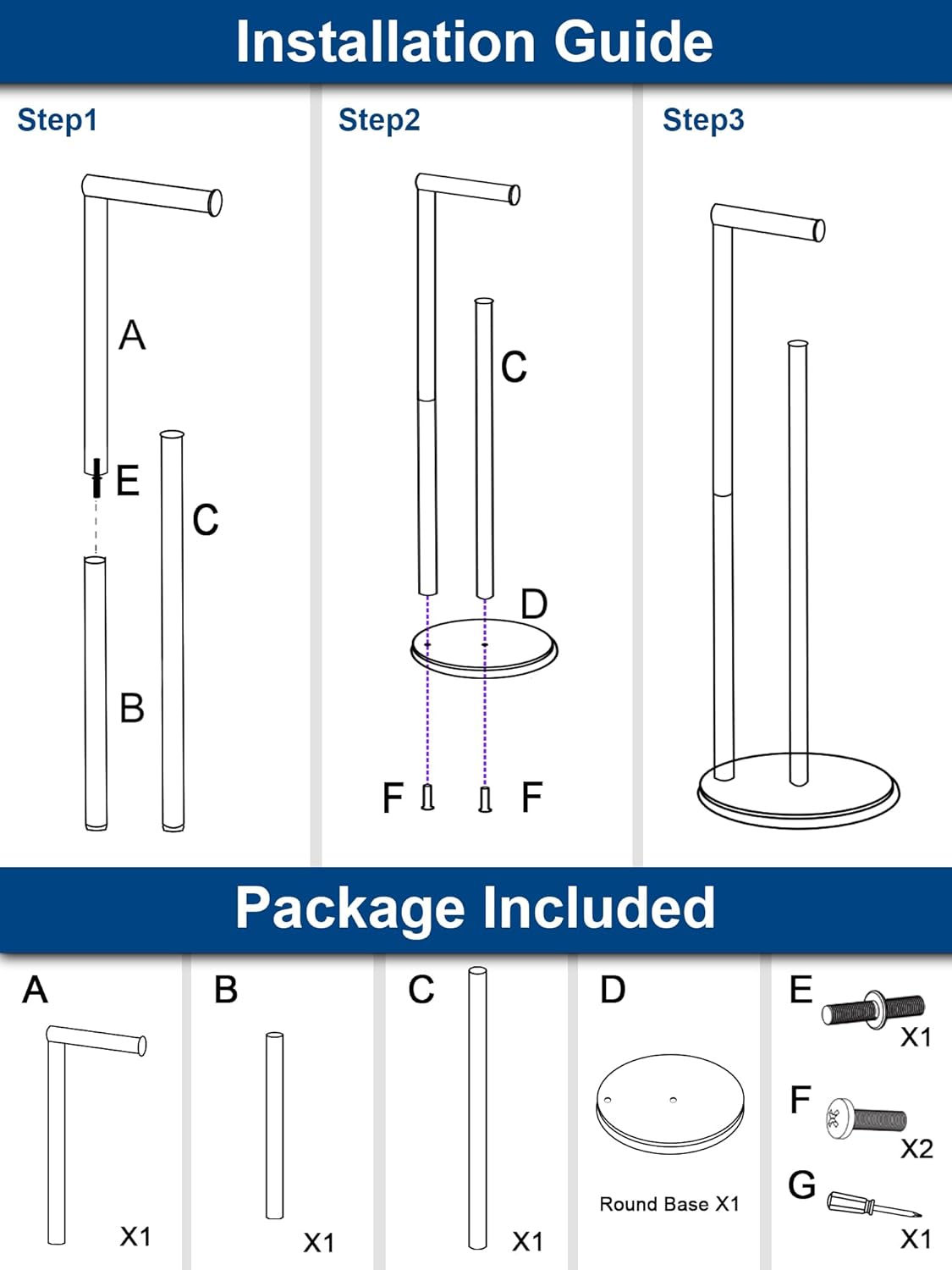 HEETA Toilet Roll Holder Free Standing, Modern Toilet Paper Holder Stainless Steel Bathroom Stand Holds 5 Paper Rolls, Non-Slip and Non-Rust Toilet Tissue Holder with Suction Cups and Weighted Base-5