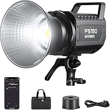 NEEWER FS150 LED Video Light 2.4G/APP Control, 130W 5600K COB Daylight Silent Photography Continuous Output Lighting 4 Precise Dimming Types 102000lux/1m CRI97+ 9 Effects Bowens Mount, UK Plug