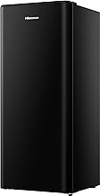 Hisense RR220D4BBE 52cm Freestanding Retro Fridge - 165-litre capacity with 4 star Ice box - Auto Defrost - Wine Rack - Black- E Rated, H128 x W51.9 x D51.3