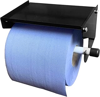 MegaMaxx Blue Roll Dispenser Wall Mounted - Blue Roll Holder With Storage Shelf - Industrial Paper Towel Dispenser And Holder - Ideal For Office, Home, Warehouse, Workshop, Factory