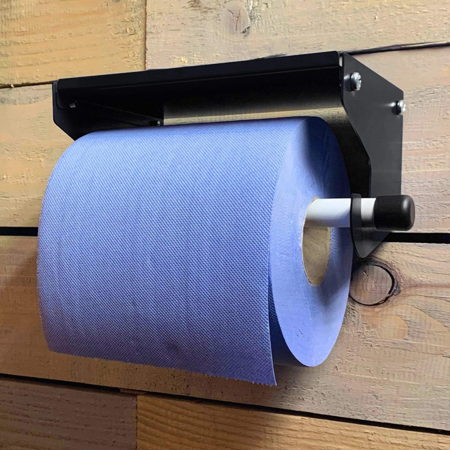 MegaMaxx Blue Roll Dispenser Wall Mounted - Blue Roll Holder With Storage Shelf - Industrial Paper Towel Dispenser And Holder - Ideal For Office, Home, Warehouse, Workshop, Factory-4