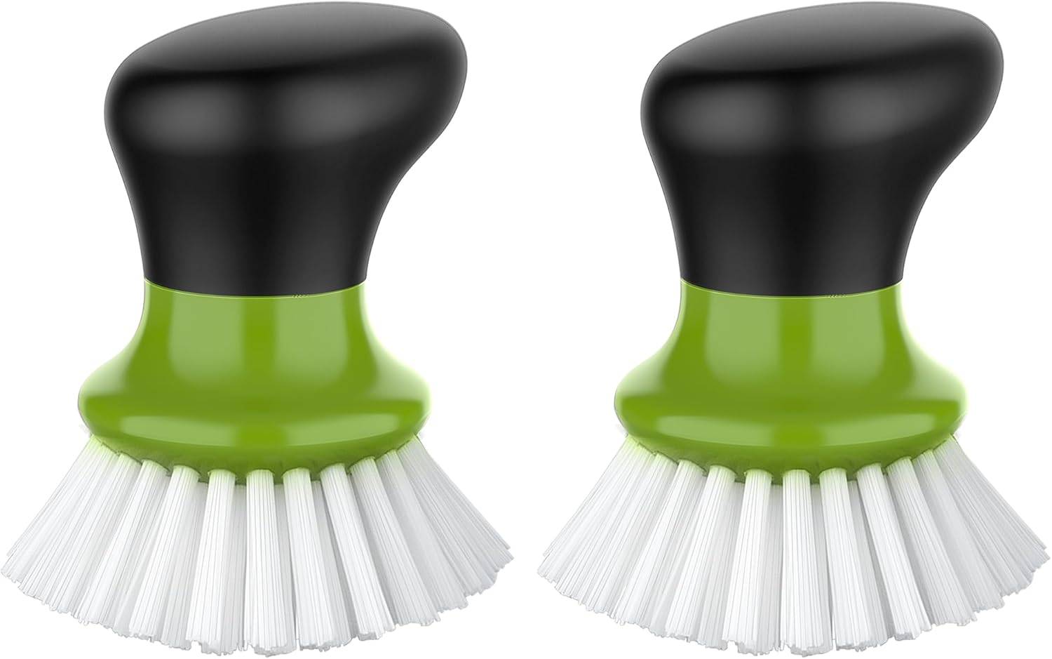 MR.SIGA Palm Dish Brush with Ergonomic Handle, Kitchen Brush for Pot Pan Plate Sink Cleaning, Green, Pack of 2-0