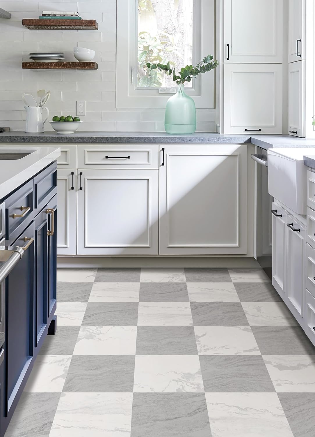 FloorPops 12-in by 12-in Langley Grey Peel and Stick Floor Tiles, FP5062-1