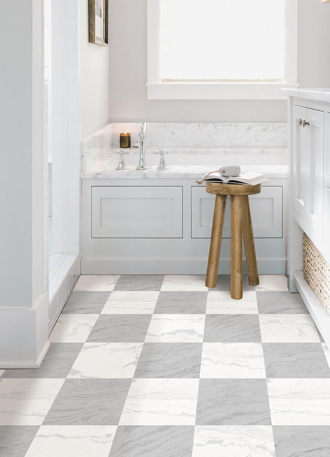 FloorPops 12-in by 12-in Langley Grey Peel and Stick Floor Tiles, FP5062-2