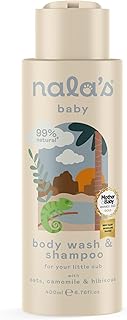 Nala's Baby Body Wash & Shampoo | Award-winning | 99% Natural | Dermatologically-tested and Paediatrician-approved | Tear-Free | Nourishing Oat and Shea Butter | Vegan | 400ml | Nalas Baby