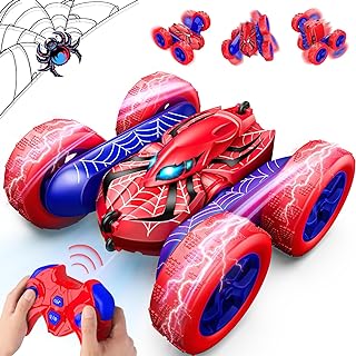 Dreamlandia Spider Toys Remote Control Cars Man Toys, 360 Flips RC Car Kids Toys for 3 4 5 6 7 8 Year Old Boy Gifts, Monster Truck Toys Boys Toys Age 3 4 5 6 7 8, Presents Gifts for 4-9 Year Old Boys