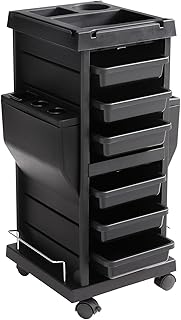 VEVOR Ultimate Salon Trolley cart, Black, 14.56 x 16.53 x 33.66 in