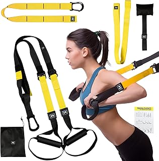 RUN.SE RUN.SE Suspension Training Kit,Resistance Trainer for Full Body for All Levels,Indoor & Outdoor Use Adjustable Training Straps,Supports Up to 500Kg, All-in-ONE Home Gym Equipment