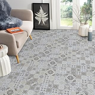 Peel and Stick Floor Tiles Self Adhesive Floor Tile, Vinyl Flooring Waterproof, Lino Flooring for Bathroom Kitchen Living Room DIY Flooring Yellow 30X30cm 20pcs(11.8 x 11.8 in/1.8m²)