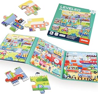 ASTARON Magnetic Puzzles for Toddlers, Educational Travel Toys Car Plane Activities For Kids, 25-30-42 pieces Learning Magnet Puzzles for Road Trip, Kids Birthday Gifts