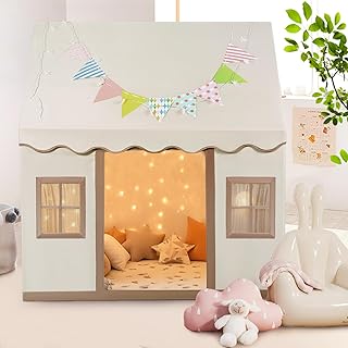 Tanniws Play House Tent for children Inner Tents children's Playhouse Foldable Play Tent Indoor play tent Natural Fabric Canvas Tent for girls and boys