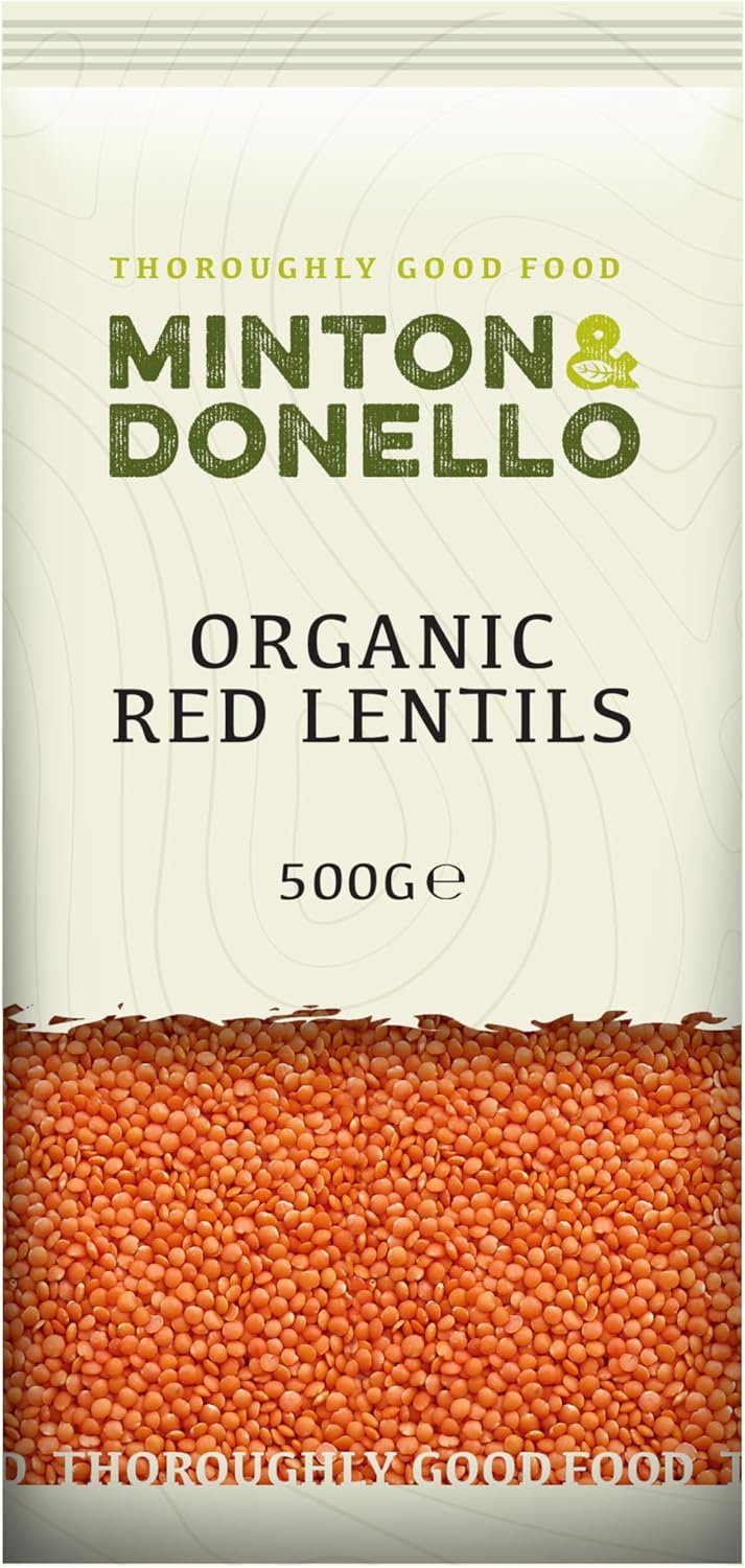 Minton & Donello - Organic Red Split Lentils, Quick Cooking, Rich in Protein, 6 x 500g-0