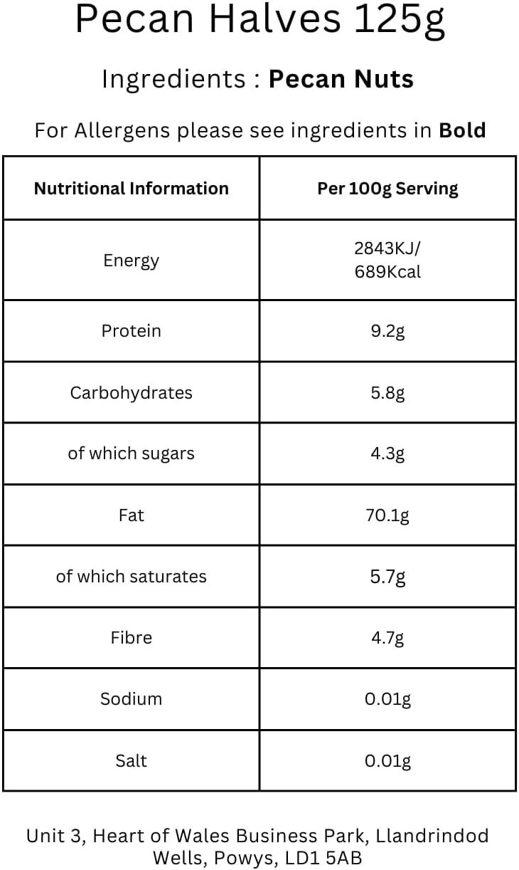 Minton & Donello - Pecan Halves, Freshly Packed, Delicious & Nutritious Snack, 6 x 125g-1