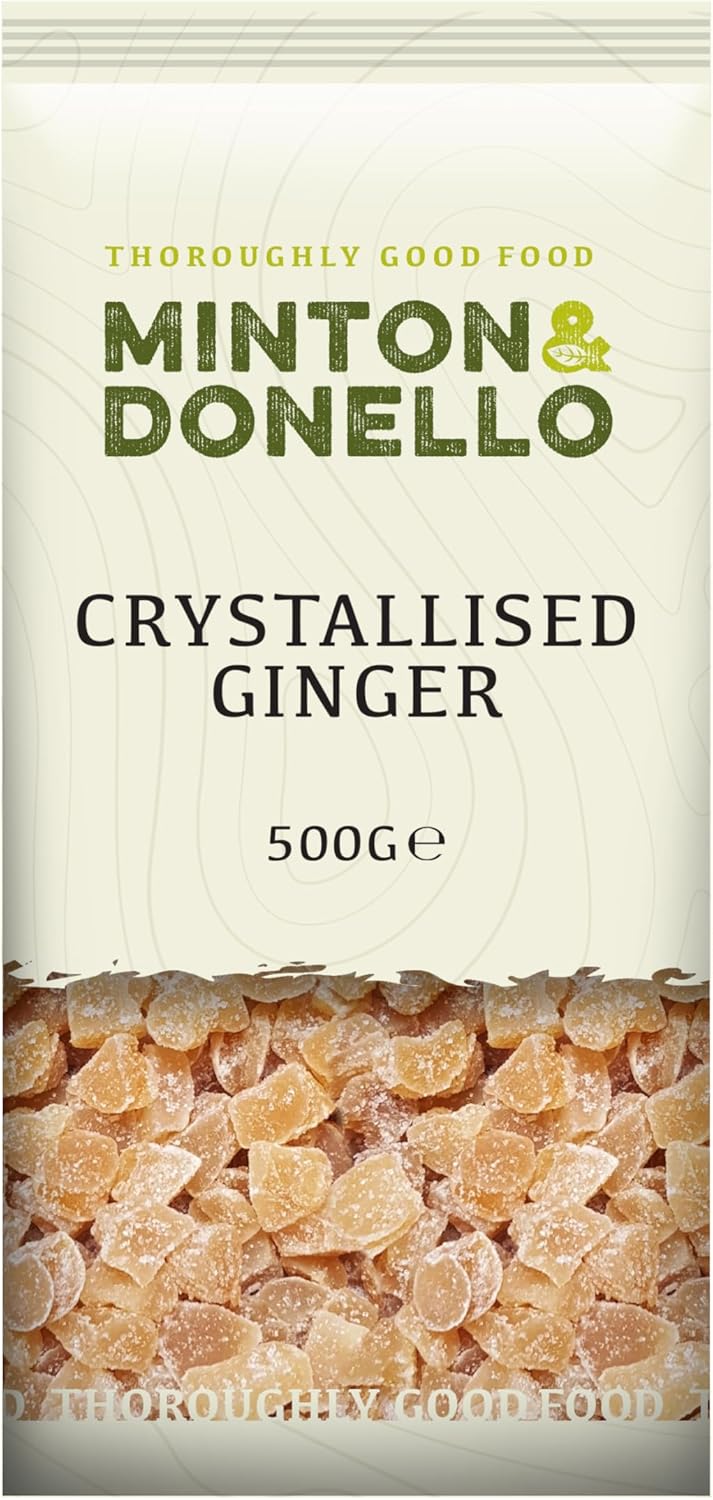 Minton & Donello - Crystalized Ginger, Diced, Sweet with a Spicy Kick, Larger Pack, 500g-0