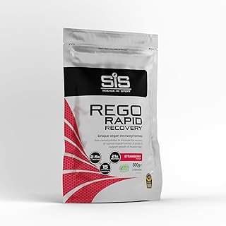 Science in Sport REGO Rapid Recovery Protein Powder, Strawberry Protein Powder with Added L-Leucine, Vitamins and Minerals for Muscle Recovery, 10 Servings, 500g