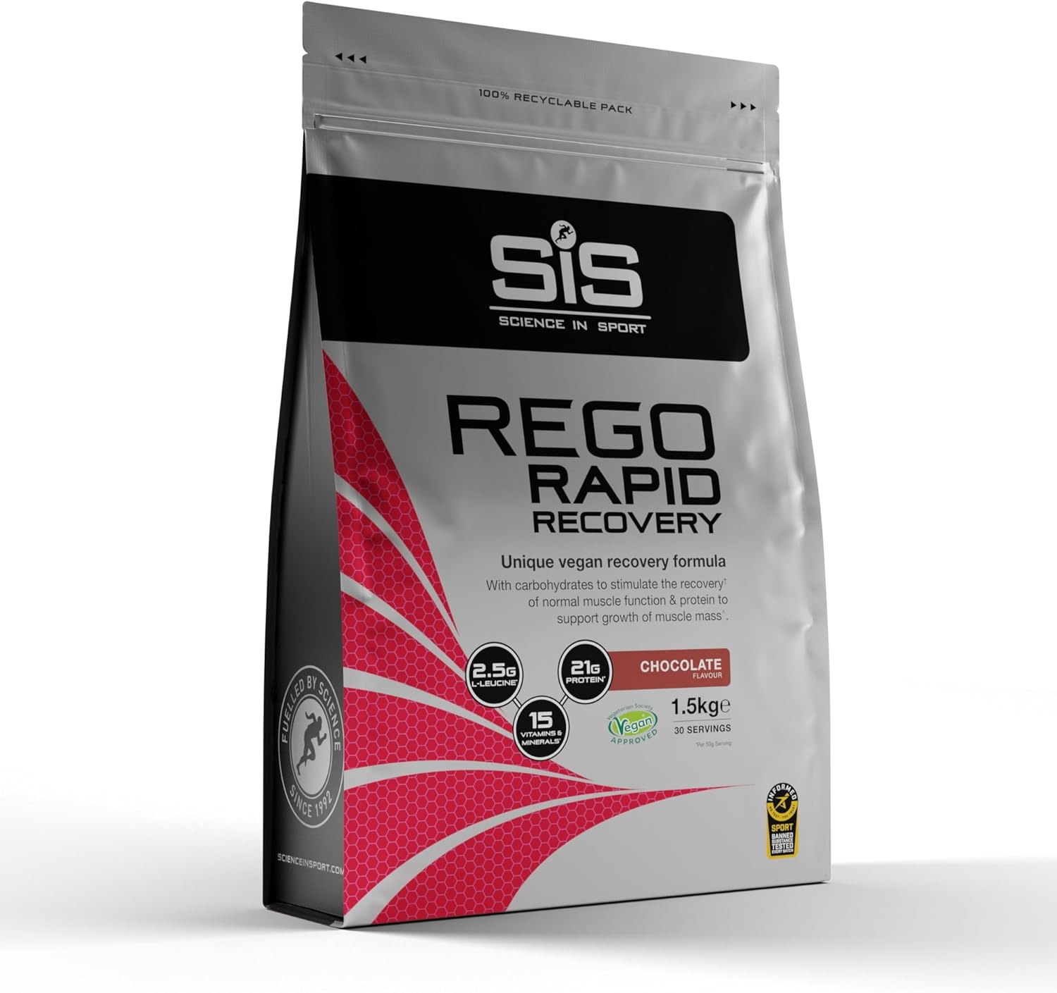 Science In Sport REGO Rapid Recovery Protein Powder | 21g of Protein for Muscle Recovery | Chocolate Flavour, 30 Servings, 1.5Kg-0