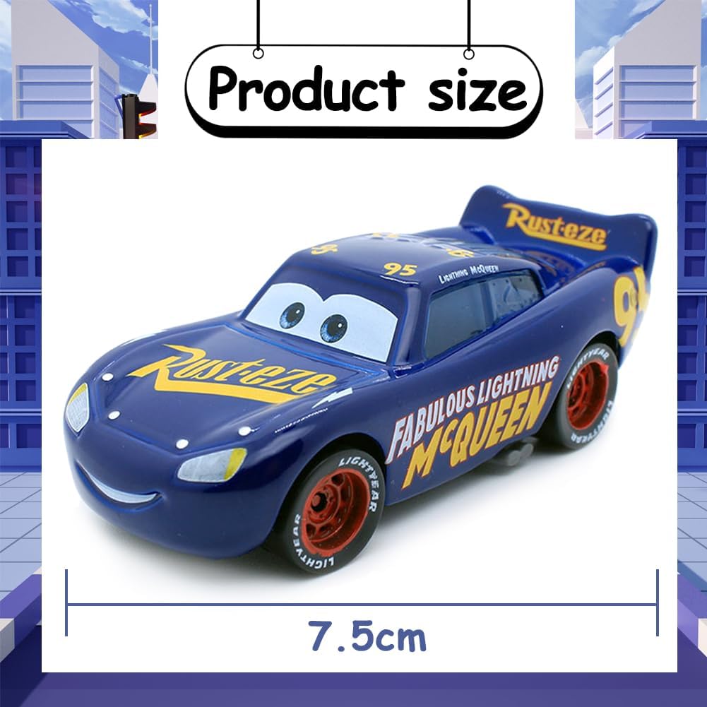 DVSWDMA Blue Mini Model Racing Cars, Collectable Toy Cars for Boys, Creative Toy Cars Sports Car Movie Character Toy Cars, Birthday Present for Boys Girls, Children Aged 3 Years and Over.-1