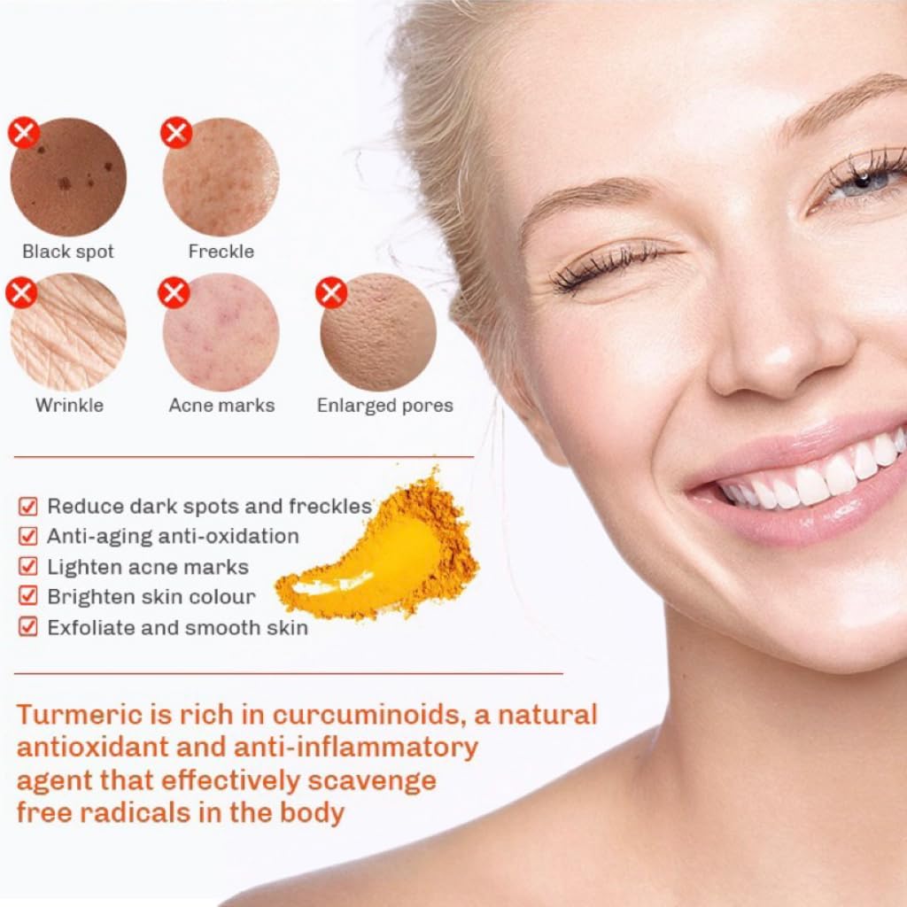 Turmeric Clay Mask-Organic Face Masks Skincare With Vitamin C Helps To Reduce Acne And Dark Spots,Anti-Aging,Firms Skin,Blackhead Remover,Even Out Skin Tone-Turmeric Clay Face Mask (100g)-1