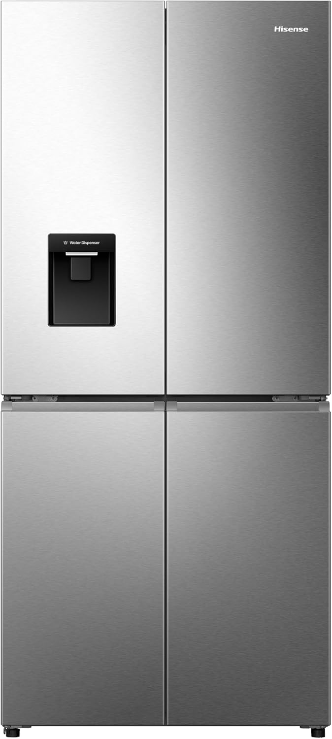 Hisense RQ5P470SMIE Wifi Connected American Fridge Freezer Cross Door with Water Dispenser, No Frost, 482 liters, Stainless Steel - E Rated, Noise level: 37 decibels, H178.5 x W79.4 x D69.8 (cm)-0