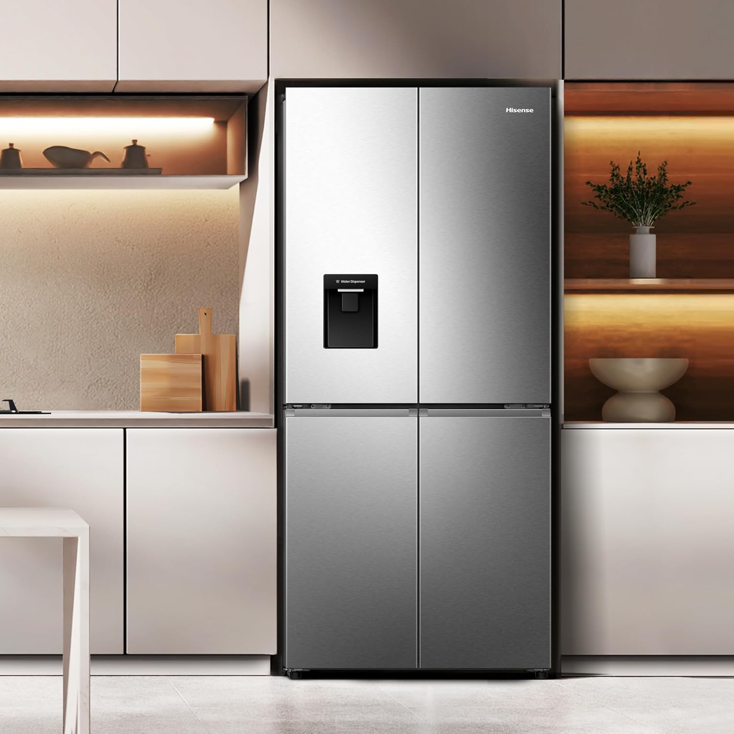 Hisense RQ5P470SMIE Wifi Connected American Fridge Freezer Cross Door with Water Dispenser, No Frost, 482 liters, Stainless Steel - E Rated, Noise level: 37 decibels, H178.5 x W79.4 x D69.8 (cm)-10