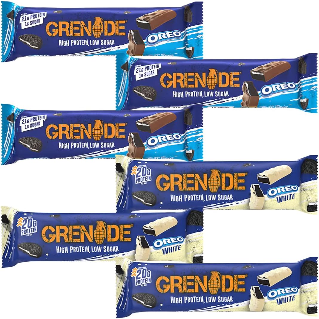 Protein Bar Bundle With White Chocolate Protein Bar 60g x3 & Chocolate Protein Bar 60g Granade Oreos Bars (6 Pack)-0