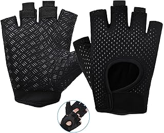 CYZBL Gym Gloves Soft, Half Finger Fitness Gloves, Black Training Gloves Anti Slip, Training Gloves Anti Slip for Weightlifting, Bodybuilding, Cycling, Rowing, Rock Climbing and Outdoor Sports