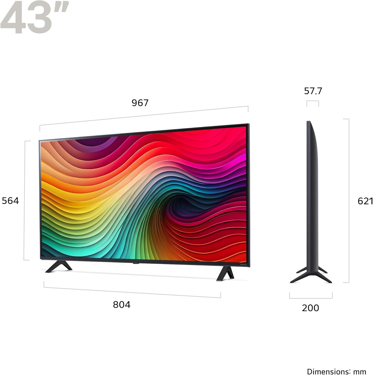 LG 43NANO82T6B 43-Inch 4K UHD Smart TV, (α5 AI Processor Gen7, Freeview Play and Amazon Alexa, 60Hz), Ashed Blue [Model 2024]-1