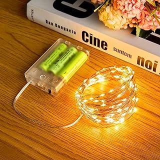 Minetom Fairy String Lights, 33Ft 100 LED Mini Battery Operated Fairy Lights Copper Wire Twinkle Lights Mason Jar Lights, Waterproof Starry Firefly Lights for Party Wedding Christmas Decor