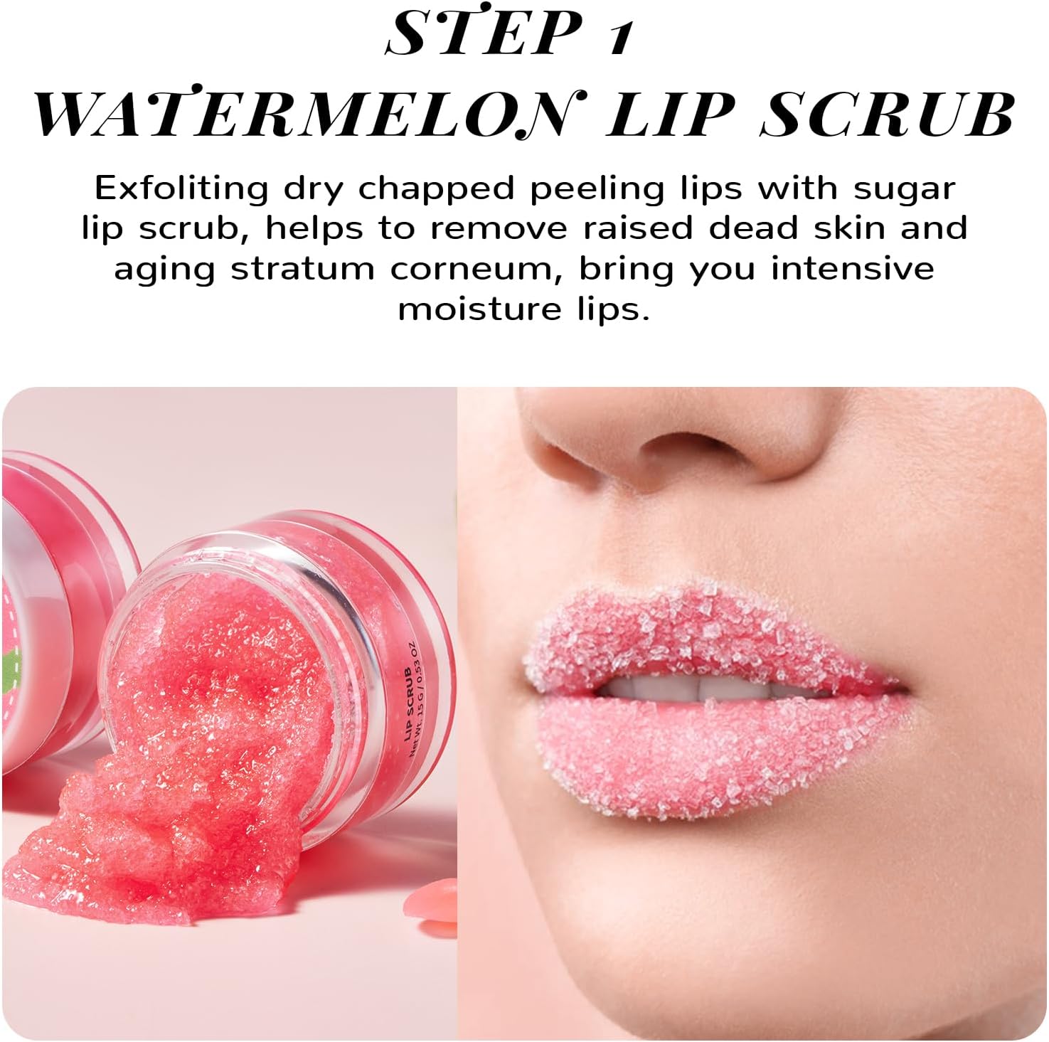 ANAiRUi Lip Scrub and Balm Set, Ceramide & Watermelon Lip Sleeping Mask for Lip Treatment, Lip Exfoliator for Polishing & Repairing Lips, Lip Care Gift Set for Dry Cracked Peeling Lips-3